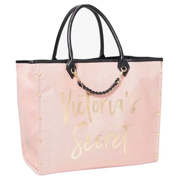 Victoria's Secret Handbags - Victoria’s Secret Weekender Pink Logo Canvas Bag